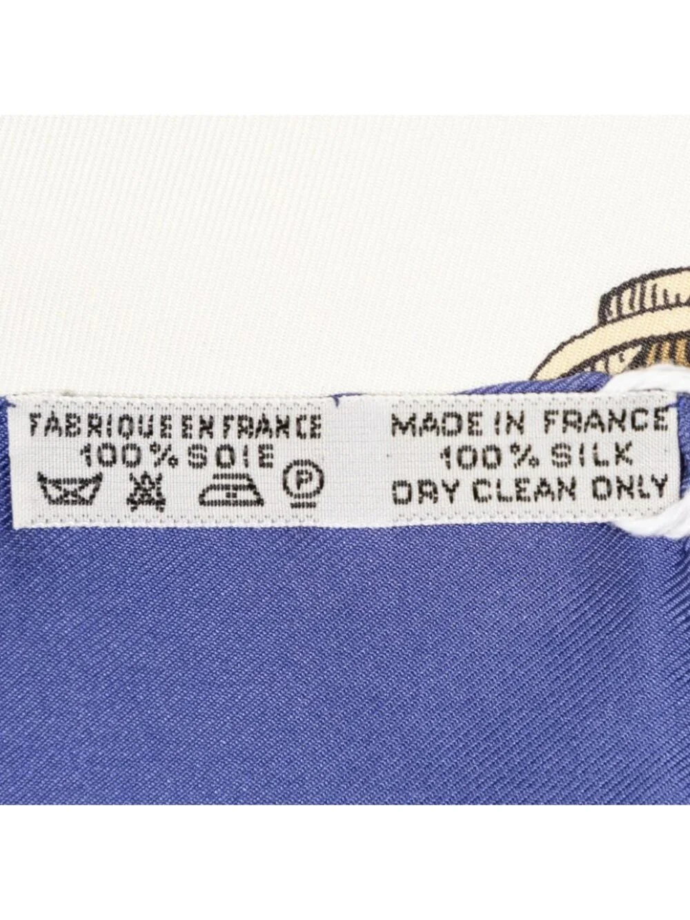 Hermes Scarf Blue Ivory Orange Silk